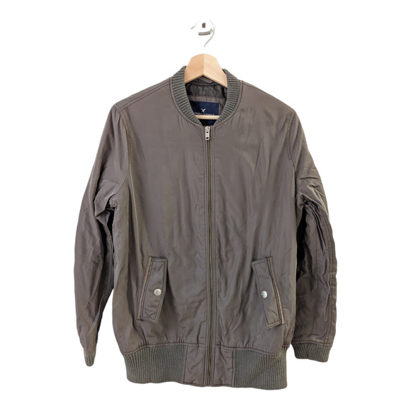 American Eagle Mens Size Medium Bomber Jacket Olive Green...